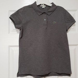 Gray Heather Lacoste Logo Short Sleeve Shirt EUR size 30, Medium